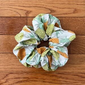 Handmade Oversized Floppy Hair Scrunchie with Pineapple Design Beautifully Sewn